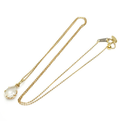 Agete K10 Drop Necklace weighing 2.2g with 0.7cm top width and 1.2cm top height on 50cm chain