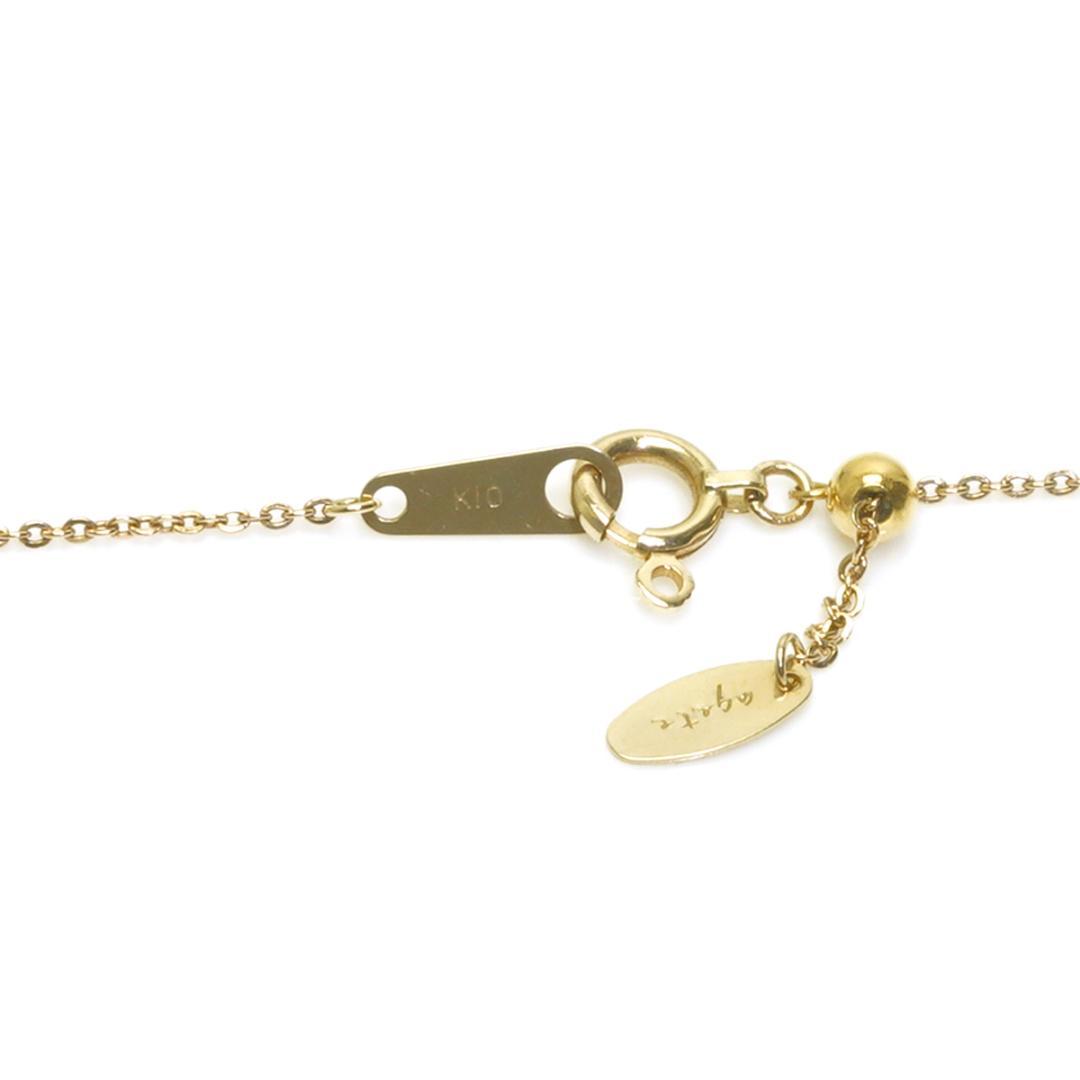 Agete K10 Drop Necklace weighing 2.2g with 0.7cm top width and 1.2cm top height on 50cm chain