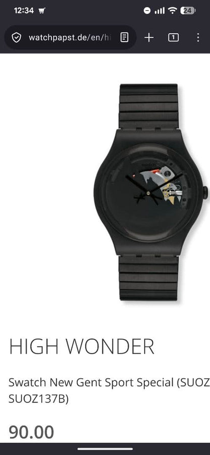 swatch SUOZ137A Quartz Men's — Japanese