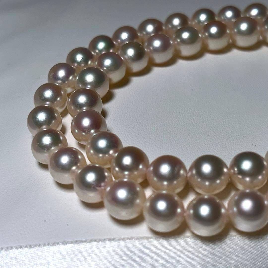 Akoya pearl necklace featuring round 7.0-7.4mm pearls with a 42 cm length