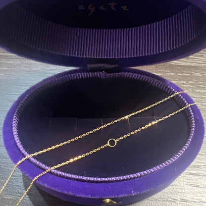 agete K10YG gold chain necklace measuring 55 centimeters displayed on white background