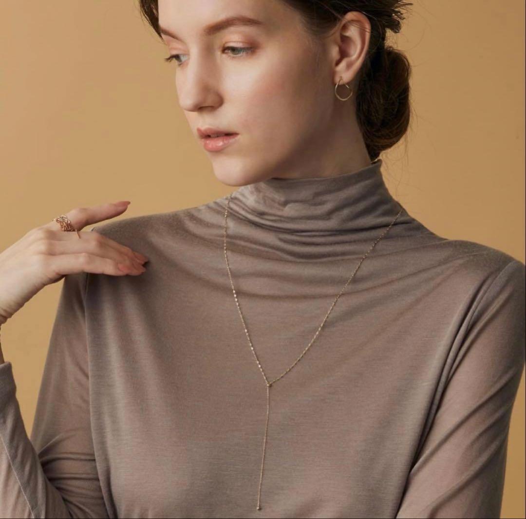 agete K10YG gold chain necklace measuring 55 centimeters displayed on white background