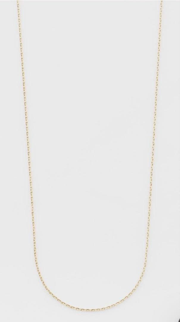 agete K10YG gold chain necklace measuring 55 centimeters displayed on white background