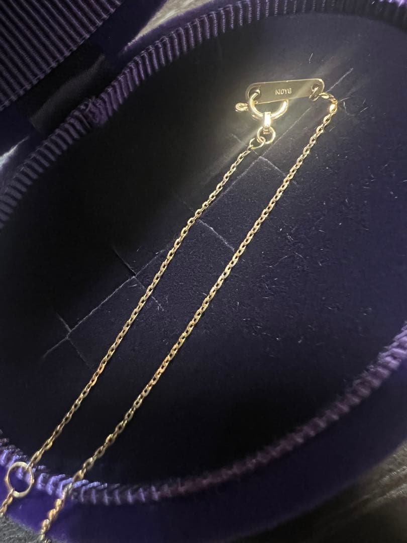 agete K10YG gold chain necklace measuring 55 centimeters displayed on white background