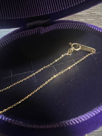 agete K10YG gold chain necklace measuring 55 centimeters displayed on white background