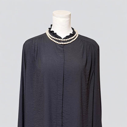 Tasaki K14 Akoya pearl necklace double strand with 7.7mm round pearls and K14 clasp
