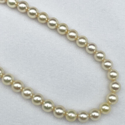 AQUA Akoya pearl Hanadama necklace with white 7-7.5mm pearls and silver clasp