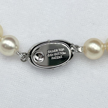 AQUA Akoya pearl Hanadama necklace with white 7-7.5mm pearls and silver clasp