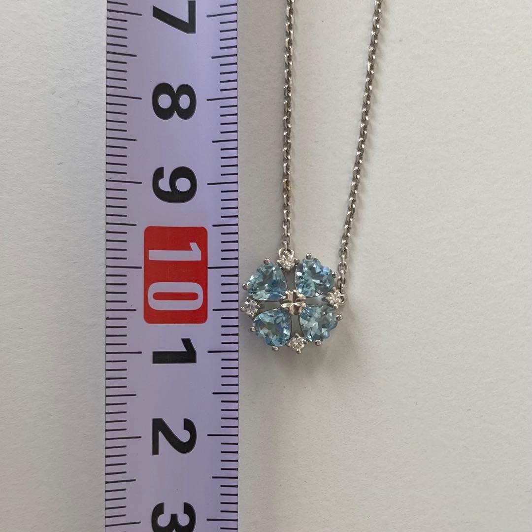 Tasaki Aquamarine Necklace with 12.5mm aquamarine stone, 0.11ct diamond, platinum chain 40cm
