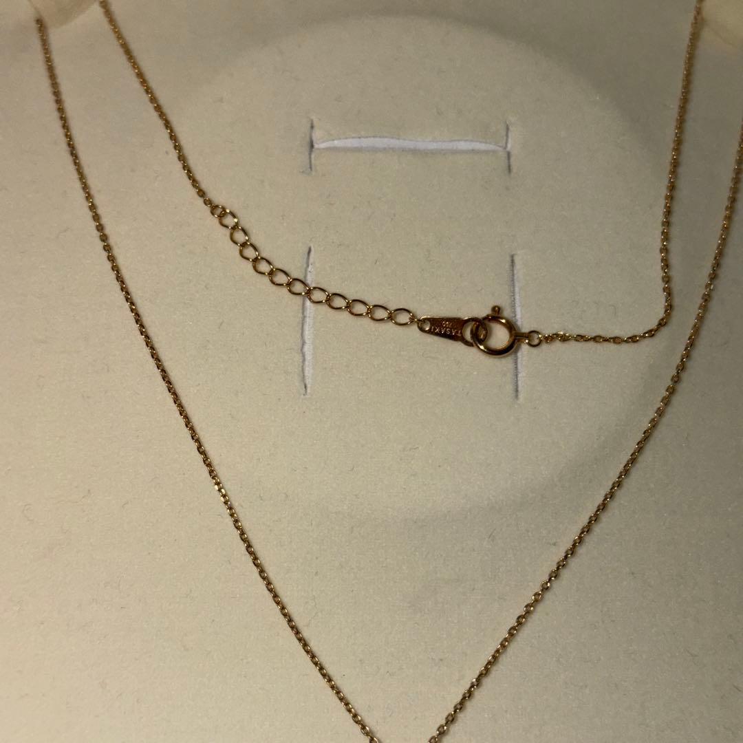 Tasaki single pearl necklace pendant with 8mm rose gold pearl set in 18K gold chain
