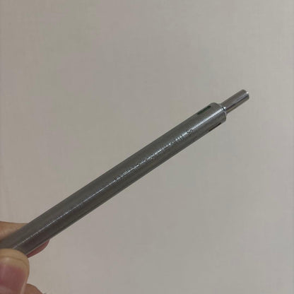 Pilot Stripe 3 Colors Novelty pen in silver metal with click mechanism on white background