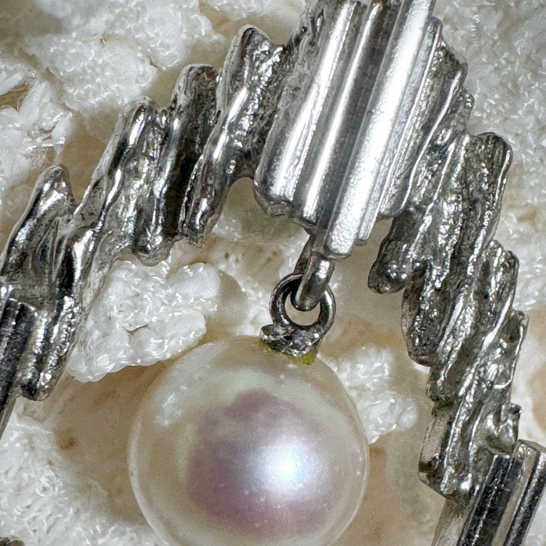 Mikimoto Ayako pearl necklace with silver chain and pearl pendant top
