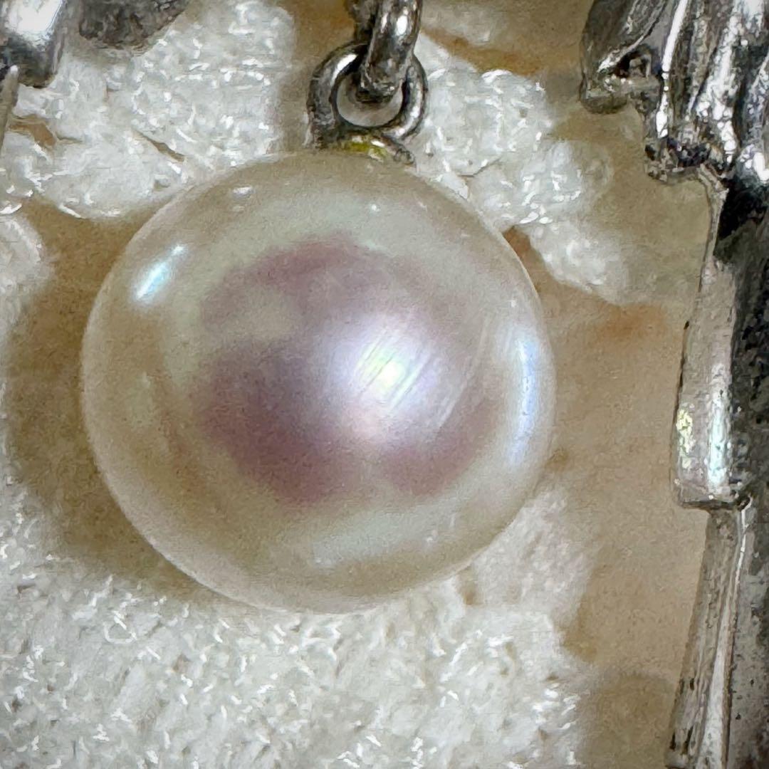 Mikimoto Ayako pearl necklace with silver chain and pearl pendant top