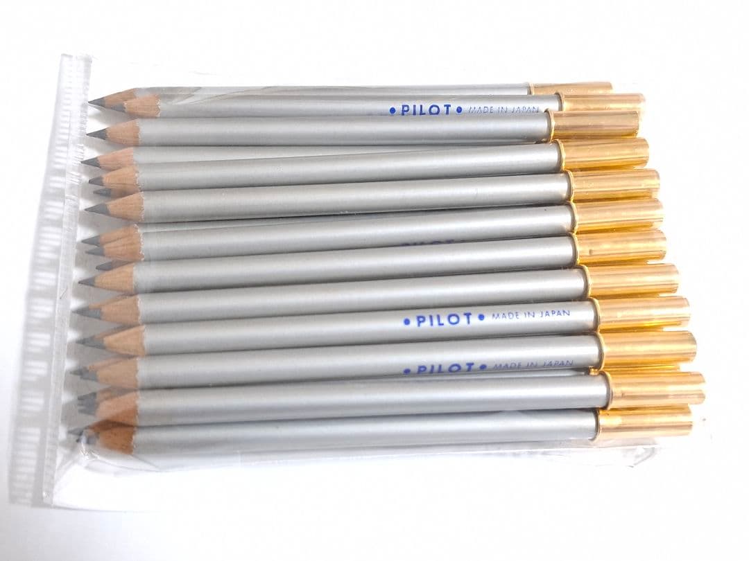 Retro Antique Mini Pencil set with 130 pieces including PILOT matte silver and PUBLICA pencils plus unbranded gold and black pencils