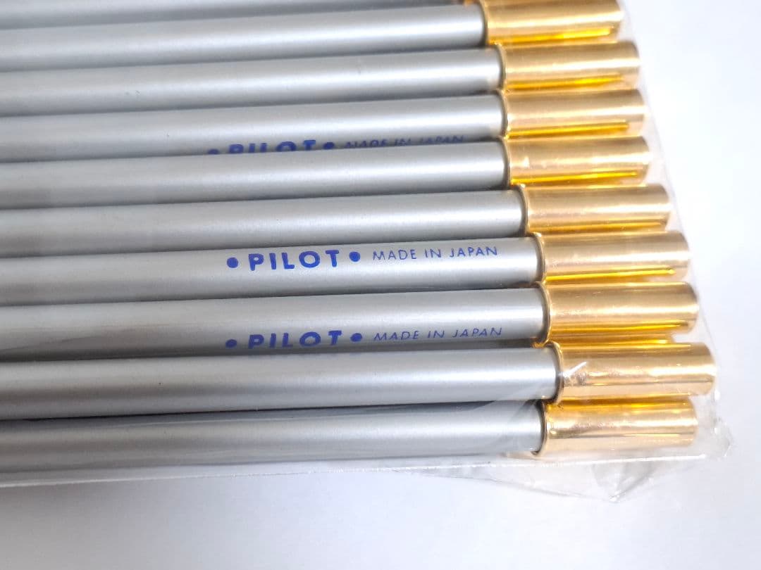 Retro Antique Mini Pencil set with 130 pieces including PILOT matte silver and PUBLICA pencils plus unbranded gold and black pencils