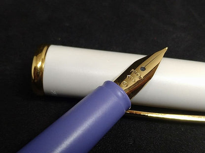 PILOT Fountain Pen Fine Point F in white color showing fine tip with vintage condition and packaging