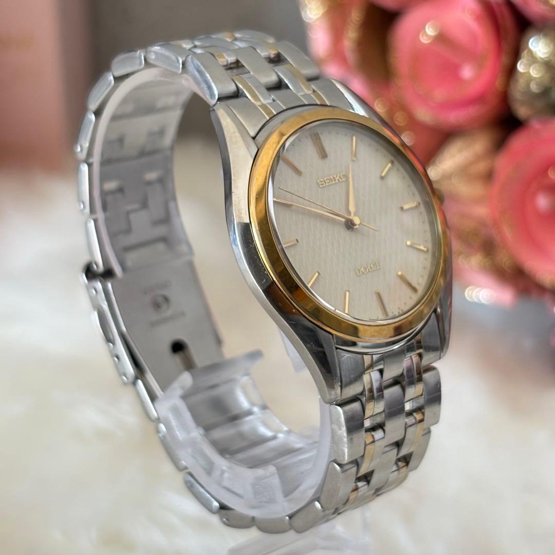 SEIKO DOLCE Gold Combo Quartz Men's Watch — Japanese