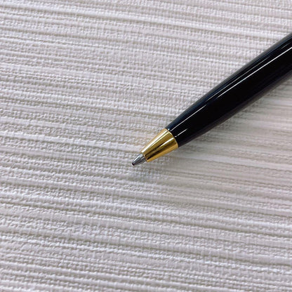 Waterman Ballpoint Pen Black Gold 023 with sleek black and gold finish, 14 cm long and 1 cm diameter