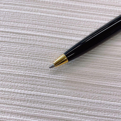 Waterman Ballpoint Pen Black Gold 023 with sleek black and gold finish, 14 cm long and 1 cm diameter
