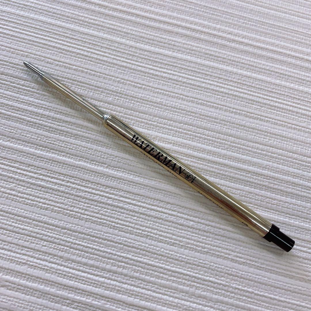 Waterman Ballpoint Pen Black Gold 023 with sleek black and gold finish, 14 cm long and 1 cm diameter