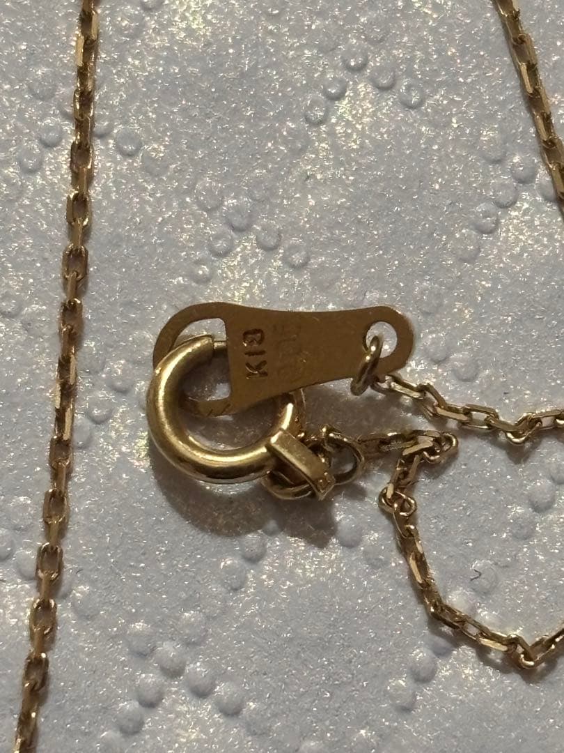 aget K18 yellow gold necklace with 0.05ct diamond four-leaf clover pendant on 40cm chain