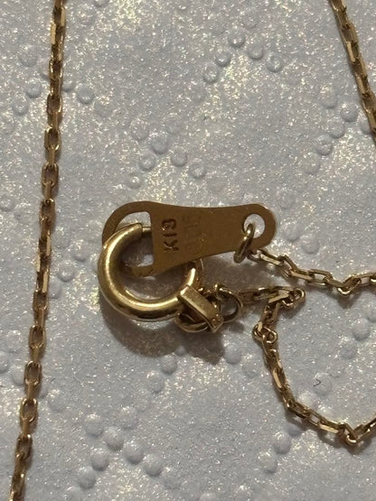 aget K18 yellow gold necklace with 0.05ct diamond four-leaf clover pendant on 40cm chain