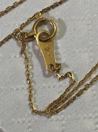 aget K18 yellow gold necklace with 0.05ct diamond four-leaf clover pendant on 40cm chain