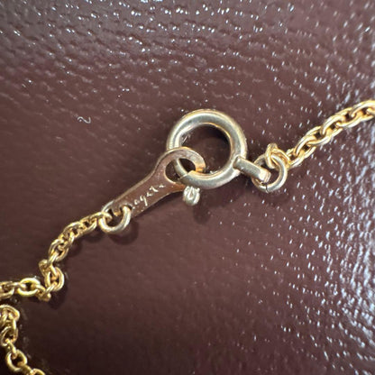 agete K14GF gold necklace with mixed chain layered design, 84 cm length