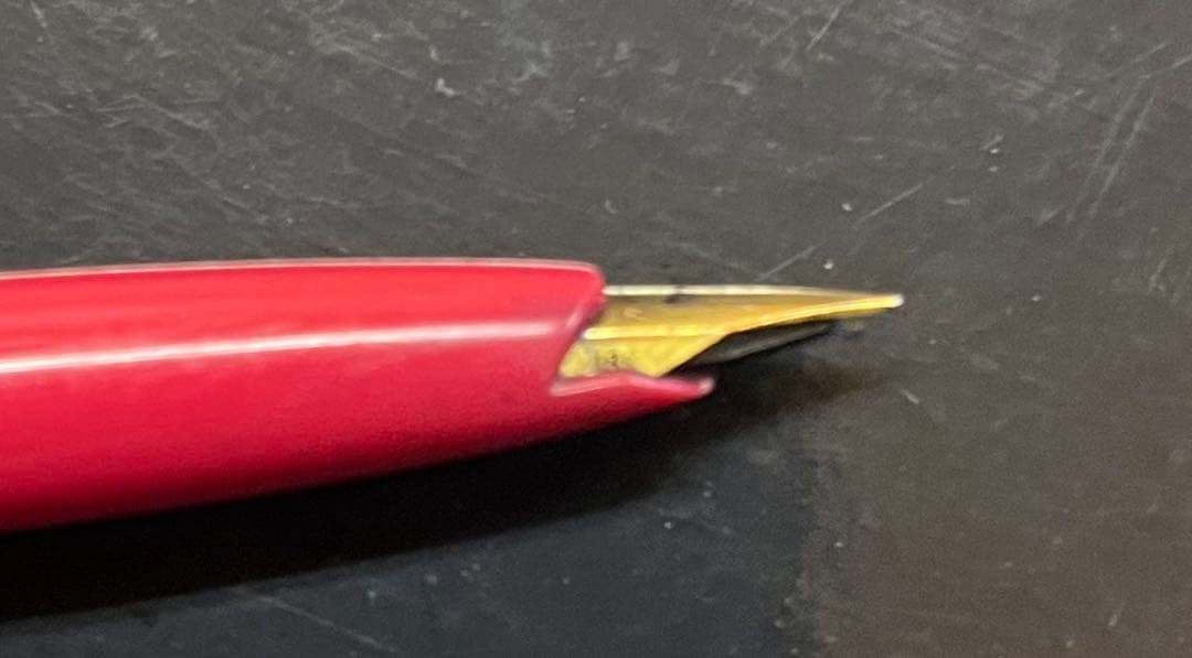 Pilot Fountain Pen Short K14 in red with flower pattern and 14K gold nib