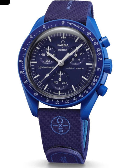 swatch Moon Swatch + Genuine Strap Quartz Men's — Japanese