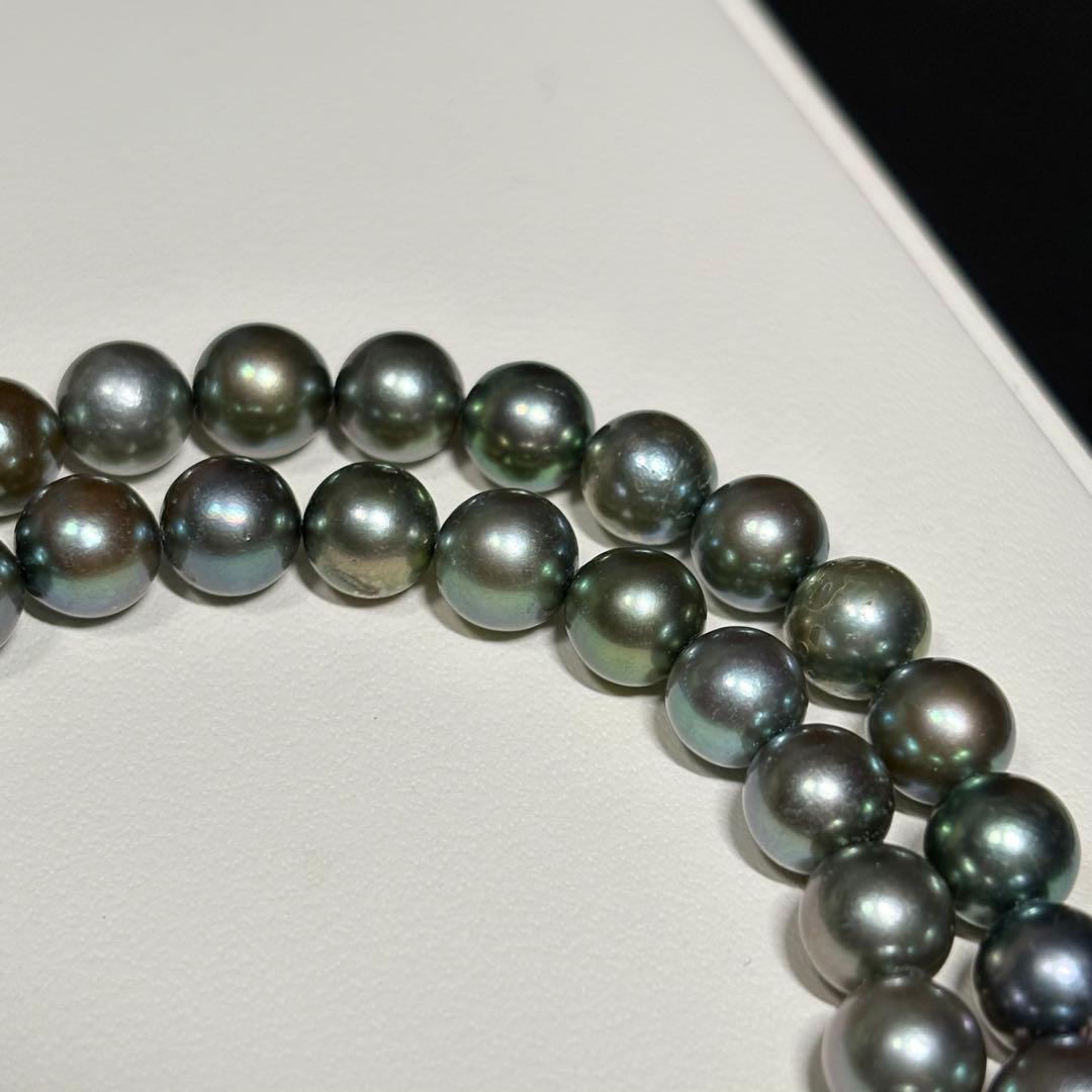 Akoya pearl peacock necklace with 7-7.5mm round pearls and silver SV clasp measuring about 42cm