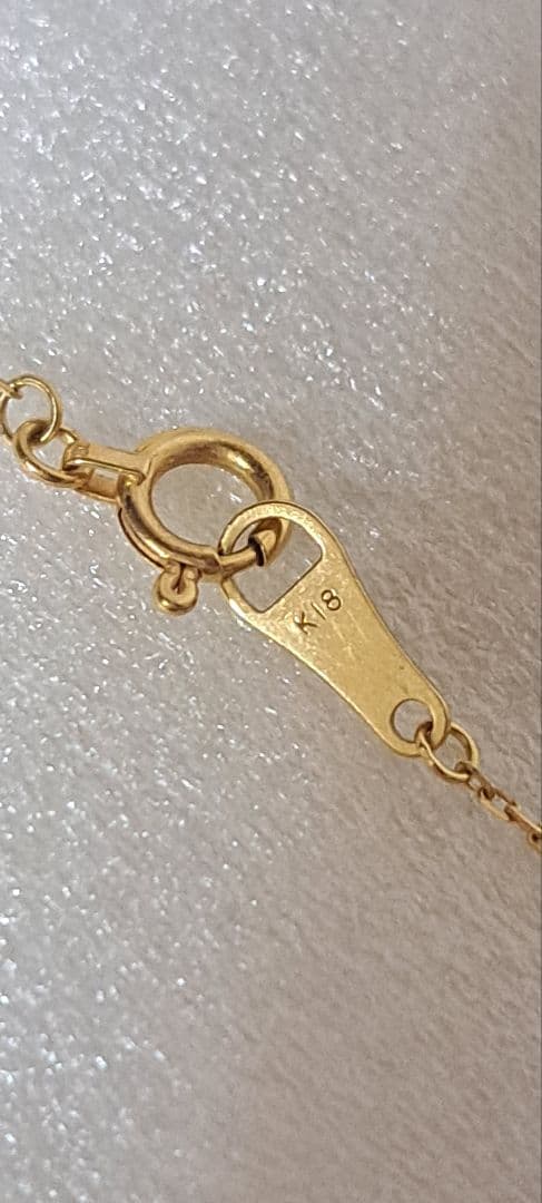 Agete Diamond Necklace featuring yellow gold chain, white gold top with 0.05 carat diamond, 40 cm adjustable length