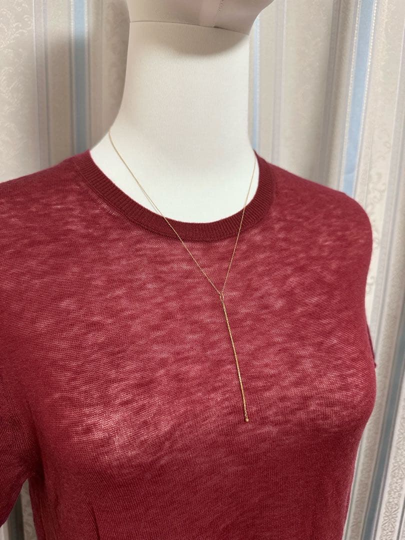 K10 Y-shaped necklace with detachable chain charm, 56 cm length, displayed on white background