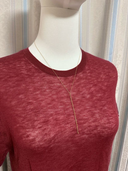 K10 Y-shaped necklace with detachable chain charm, 56 cm length, displayed on white background