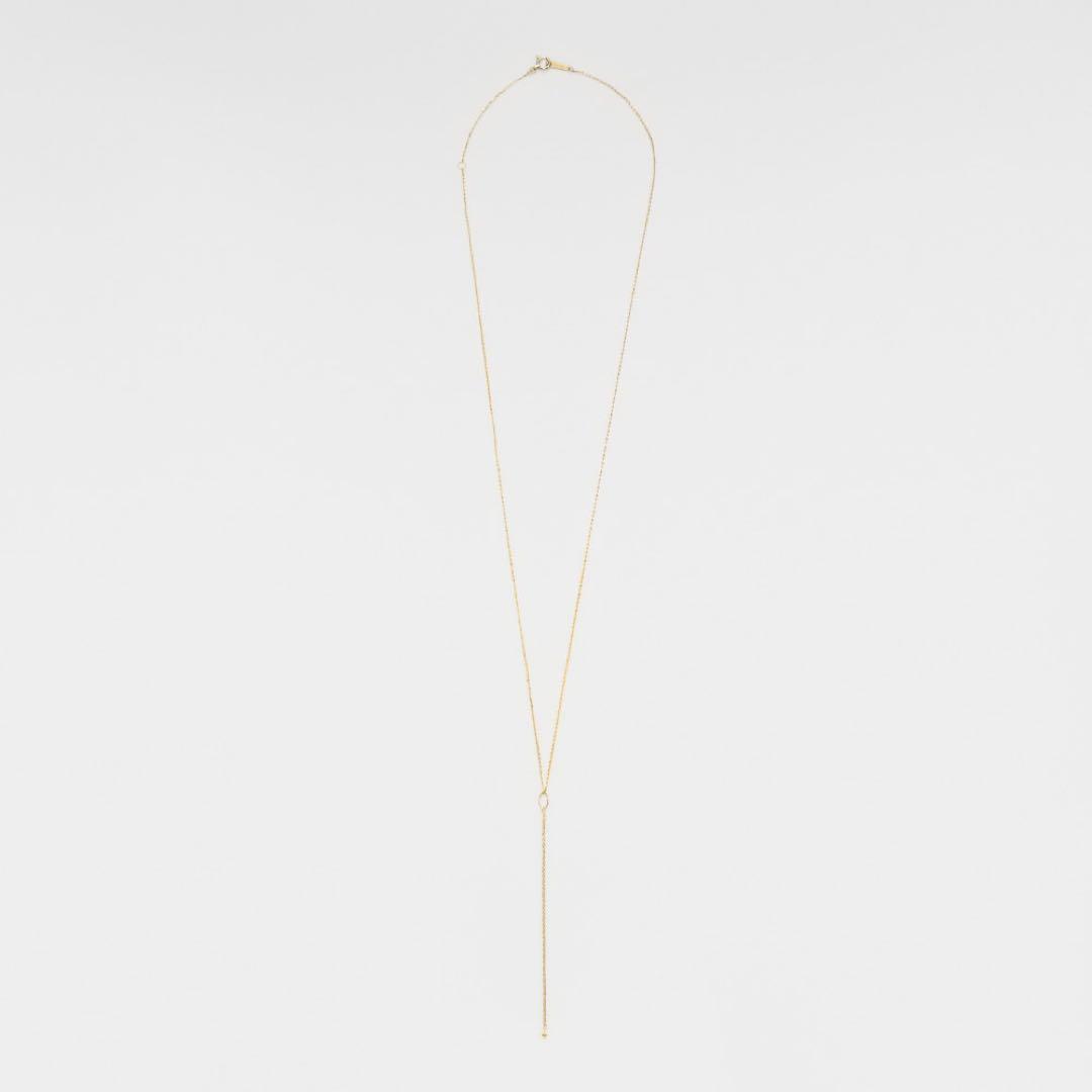 K10 Y-shaped necklace with detachable chain charm, 56 cm length, displayed on white background