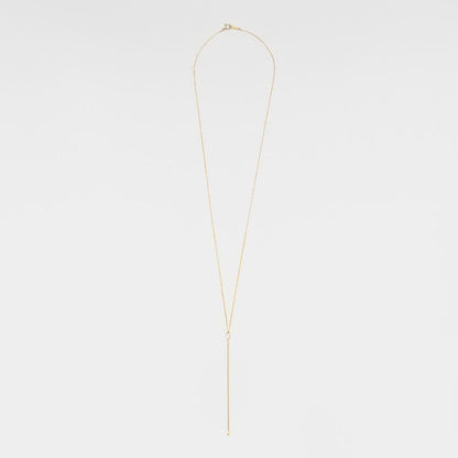 K10 Y-shaped necklace with detachable chain charm, 56 cm length, displayed on white background
