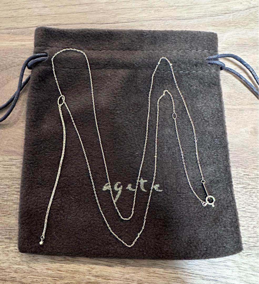K10 Y-shaped necklace with detachable chain charm, 56 cm length, displayed on white background