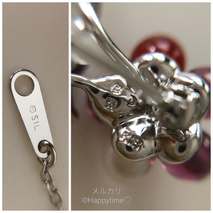 Mikimoto brooch and pendant necklace featuring Akoya pearl, carnelian, garnet stones on 40cm silver rhodium chain with box case