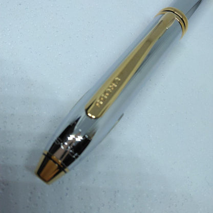 CROSS Tendown Medalist ball pen with silver and gold two-tone metal design and clip