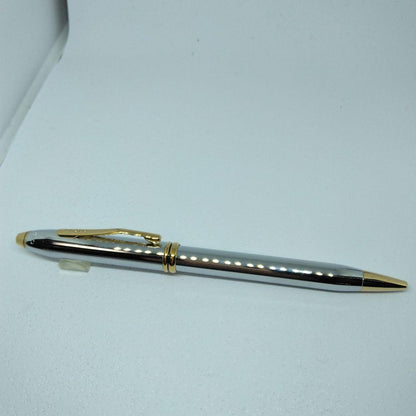 CROSS Tendown Medalist ball pen with silver and gold two-tone metal design and clip