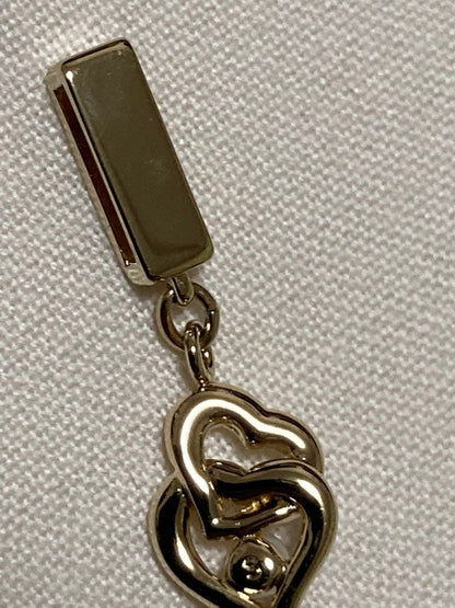 Mikimoto Baby Pearl Heart Pendant in silver with gold 3.5mm pearl, 31mm length, delicate heart shape