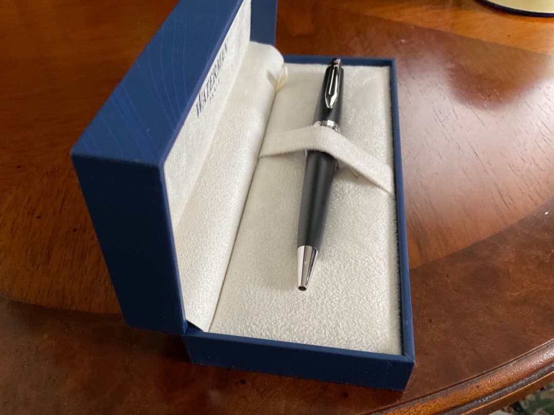 Waterman Essential ballpoint pen in highest grade material with protective case, unused, made in France