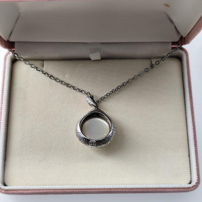 TASAKI Mabe Pearl Necklace with large 15mm iridescent pearl on silver chain