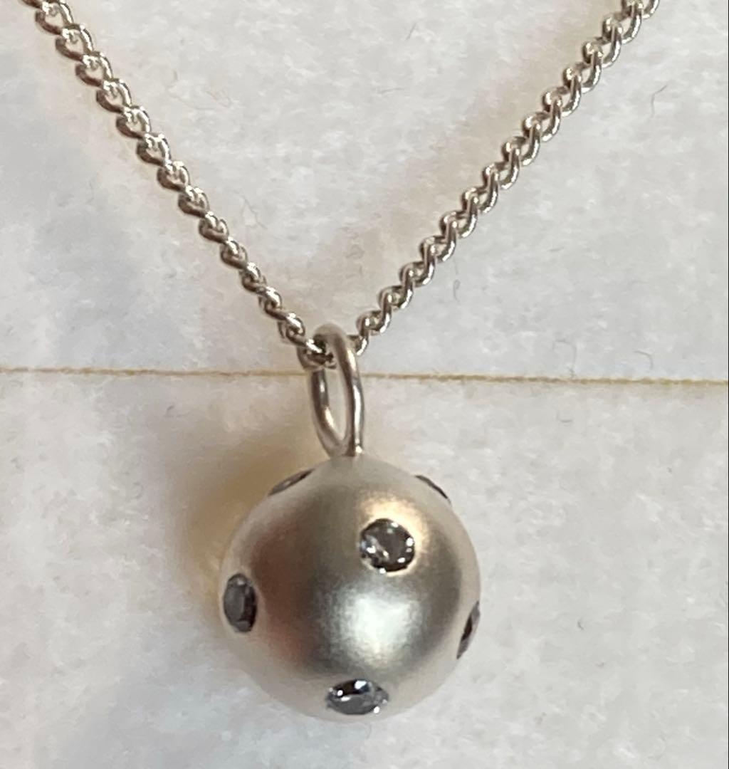 Agete Silver 925 necklace with 0.20ct diamond and approximately 40cm silver chain