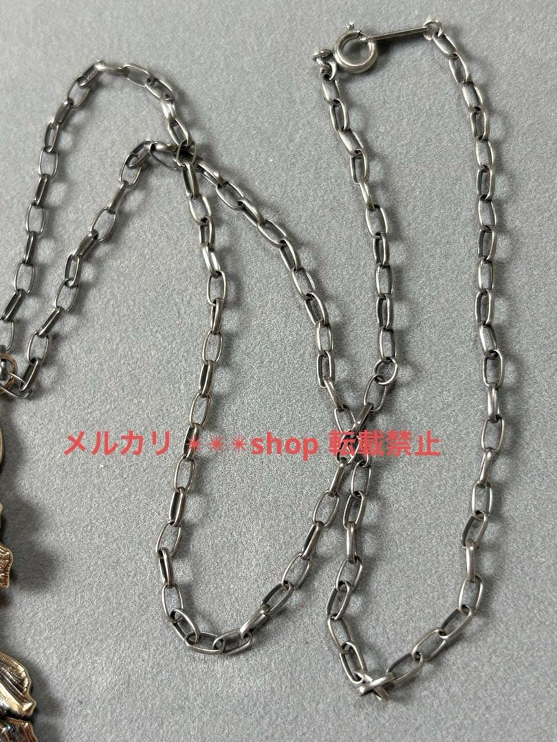 Kuro Feather Motif Silver Necklace with faded finish, total length 45 cm