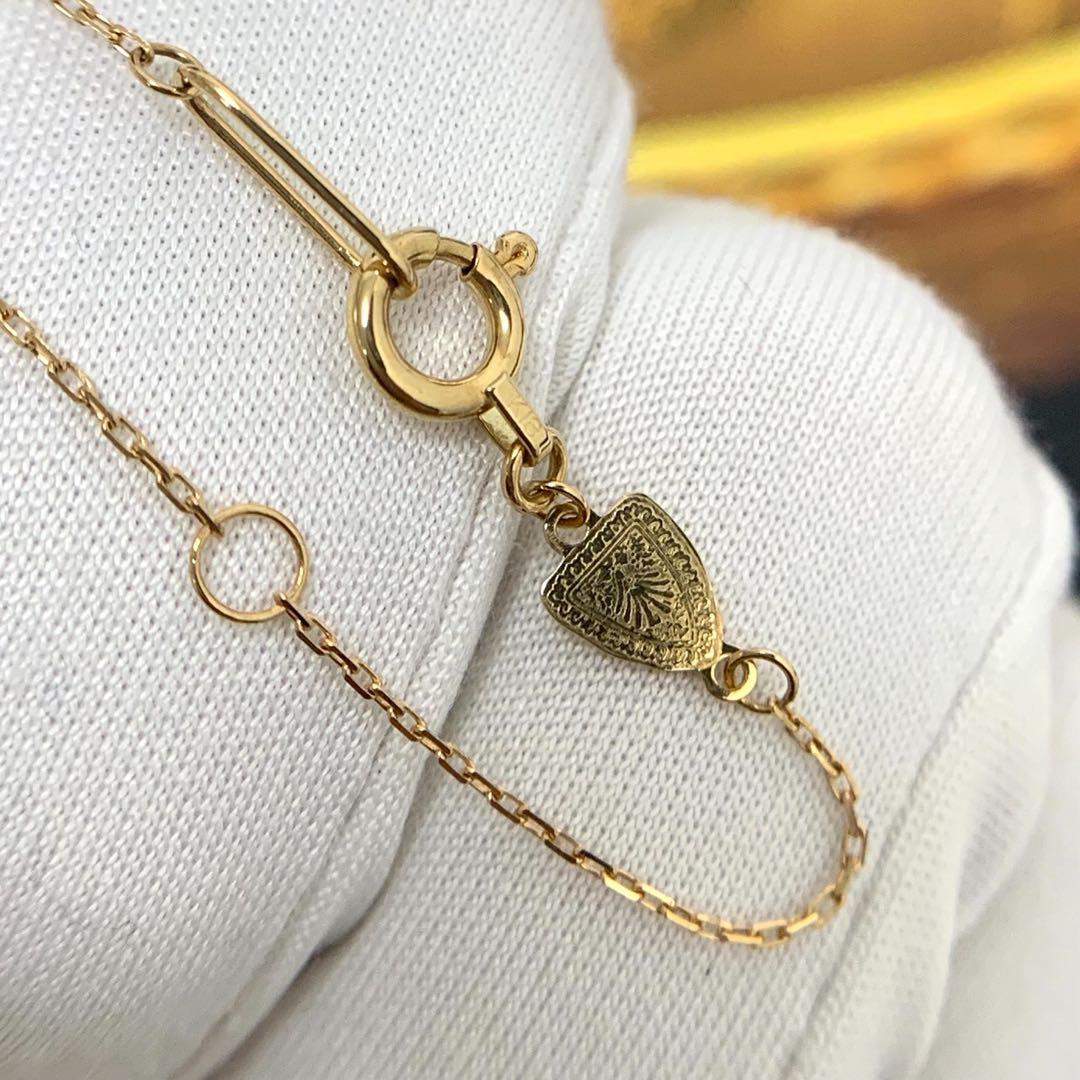Agate Diamond 0.06ct K18YG Necklace with 36-40cm gold chain and 8.6x6.6mm pendant