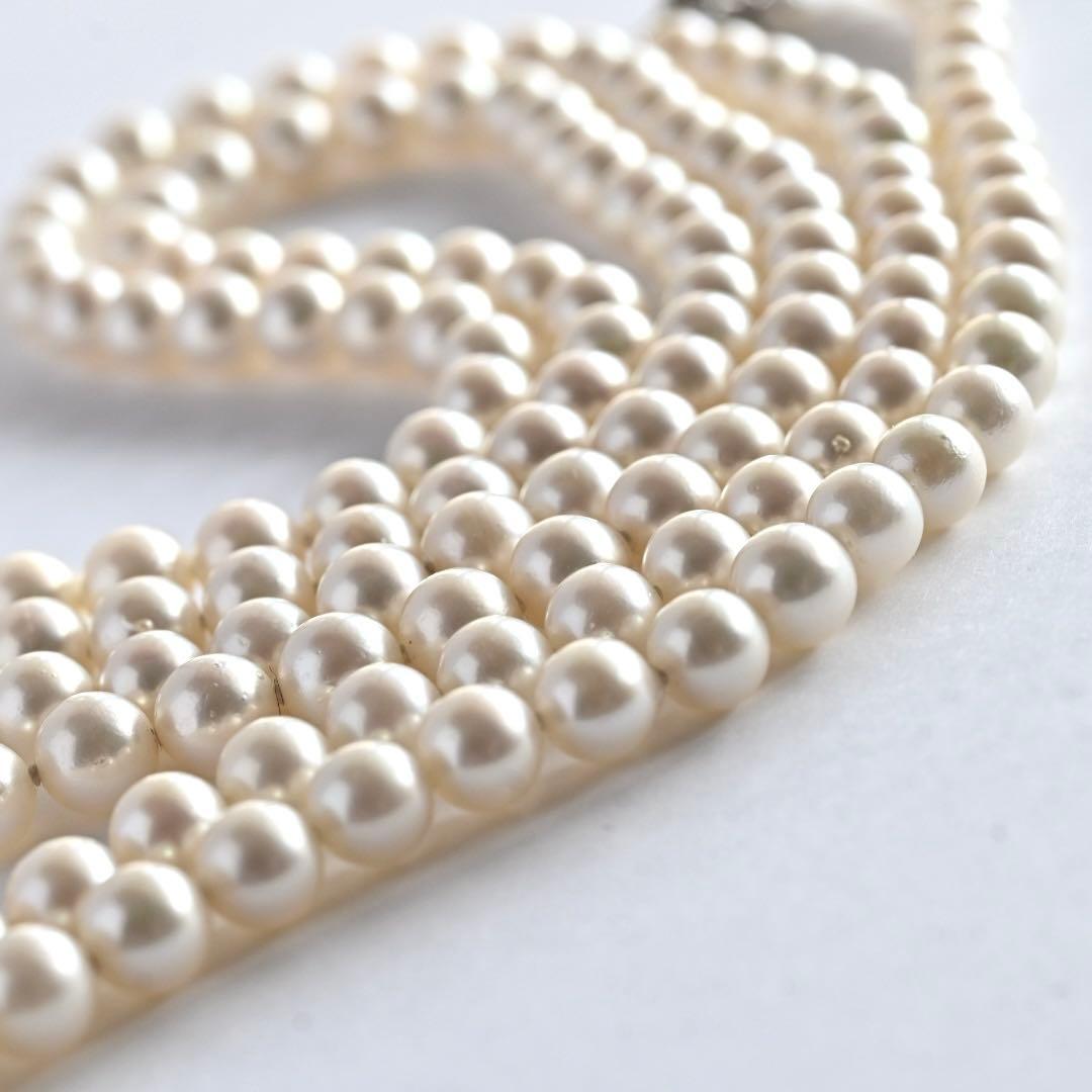 Takashi Akoya Pearl Necklace 113cm long with lustrous white pearls and elegant design