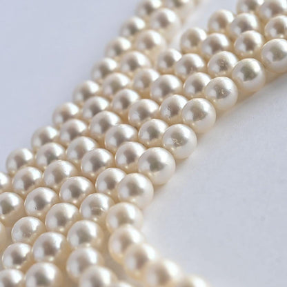 Takashi Akoya Pearl Necklace 113cm long with lustrous white pearls and elegant design