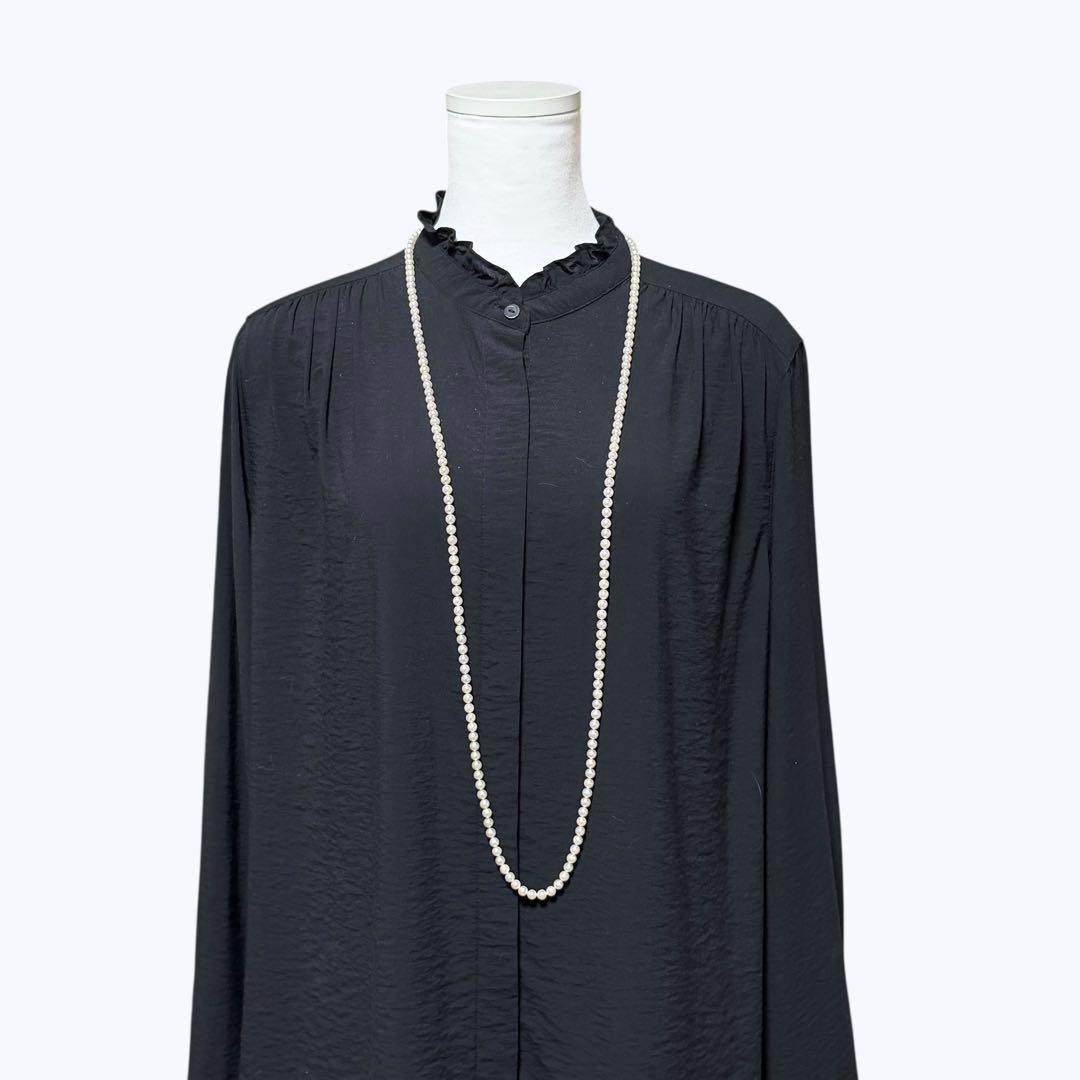 Takashi Akoya Pearl Necklace 113cm long with lustrous white pearls and elegant design