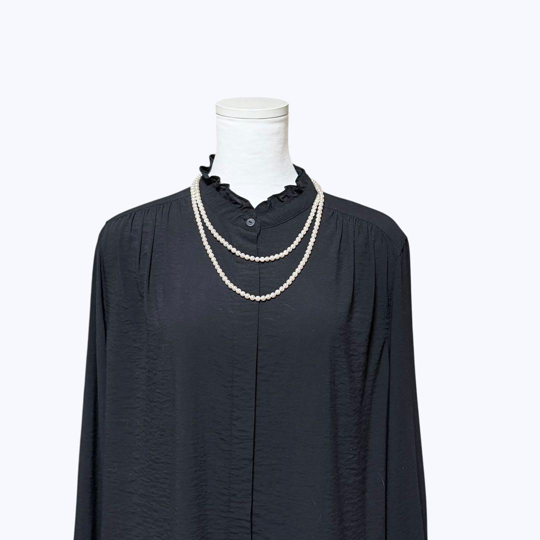 Takashi Akoya Pearl Necklace 113cm long with lustrous white pearls and elegant design